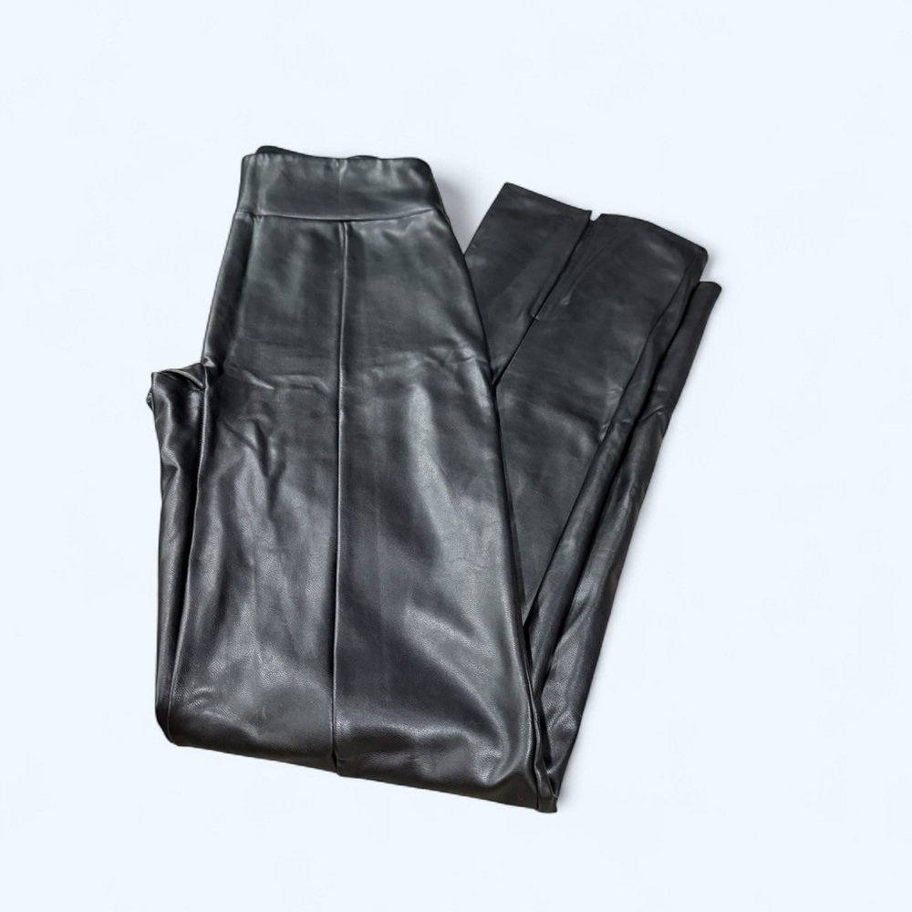 Abercrombie & Fitch Vegan Leather Pants with Split Front Womens size Small - Picture 3 of 7